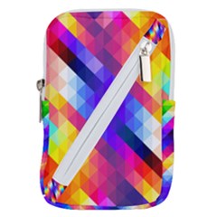 Abstract Blue Background Colorful Pattern Belt Pouch Bag (large) by HermanTelo