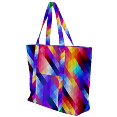 Abstract Blue Background Colorful Pattern Zip Up Canvas Bag