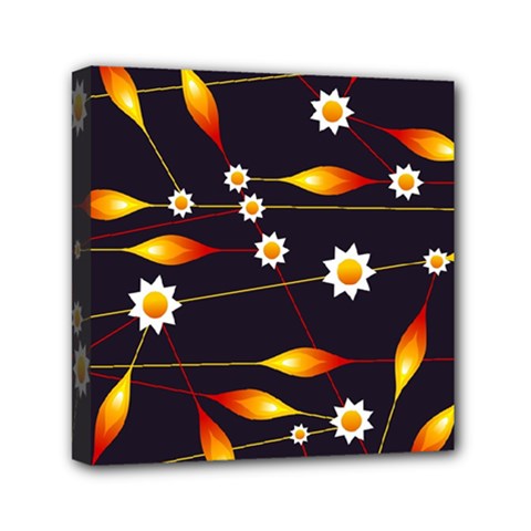 Flower Buds Floral Background Mini Canvas 6  X 6  (stretched)