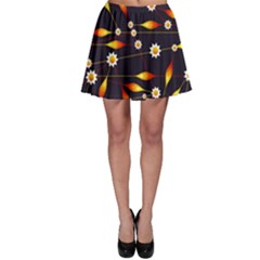 Flower Buds Floral Background Skater Skirt