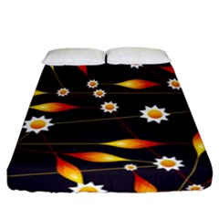 Flower Buds Floral Background Fitted Sheet (california King Size)