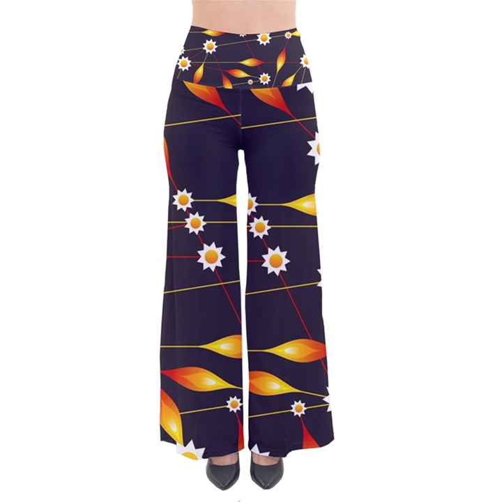 Flower Buds Floral Background So Vintage Palazzo Pants