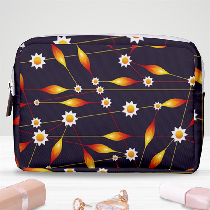 Flower Buds Floral Background Make Up Pouch (Medium)