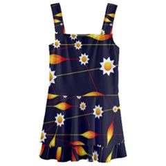 Flower Buds Floral Background Kids  Layered Skirt Swimsuit