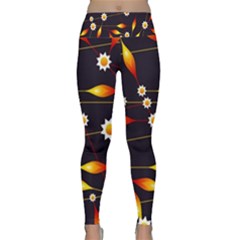 Flower Buds Floral Background Lightweight Velour Classic Yoga Leggings