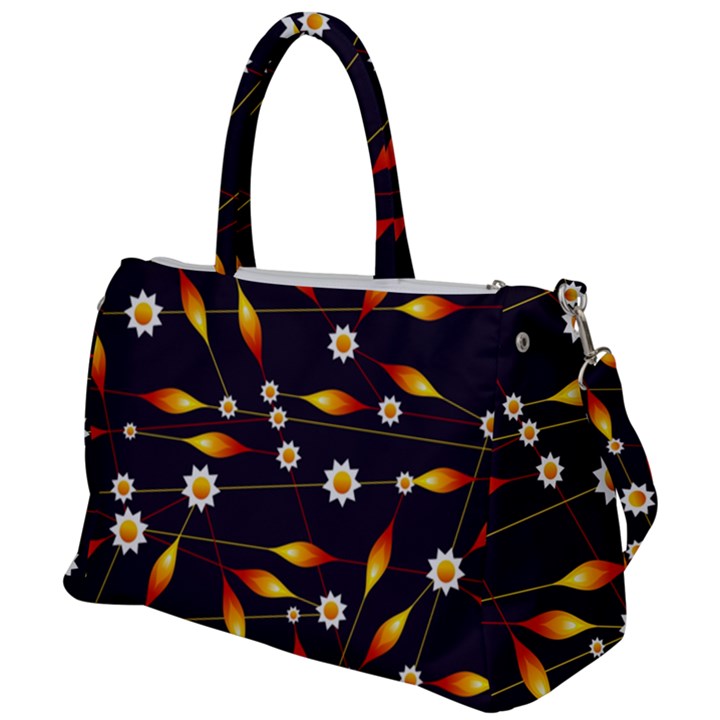 Flower Buds Floral Background Duffel Travel Bag