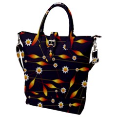 Flower Buds Floral Background Buckle Top Tote Bag