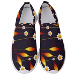 Flower Buds Floral Background Men s Slip On Sneakers