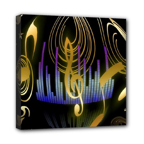 Background Level Clef Note Music Mini Canvas 8  X 8  (stretched) by HermanTelo