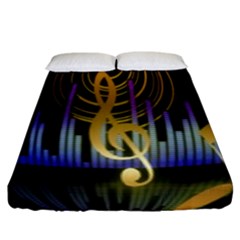 Background Level Clef Note Music Fitted Sheet (king Size) by HermanTelo