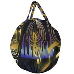 Background Level Clef Note Music Giant Round Zipper Tote