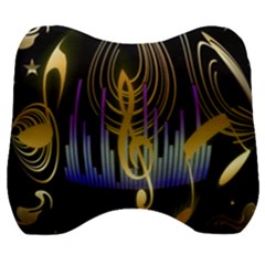 Background Level Clef Note Music Velour Head Support Cushion by HermanTelo