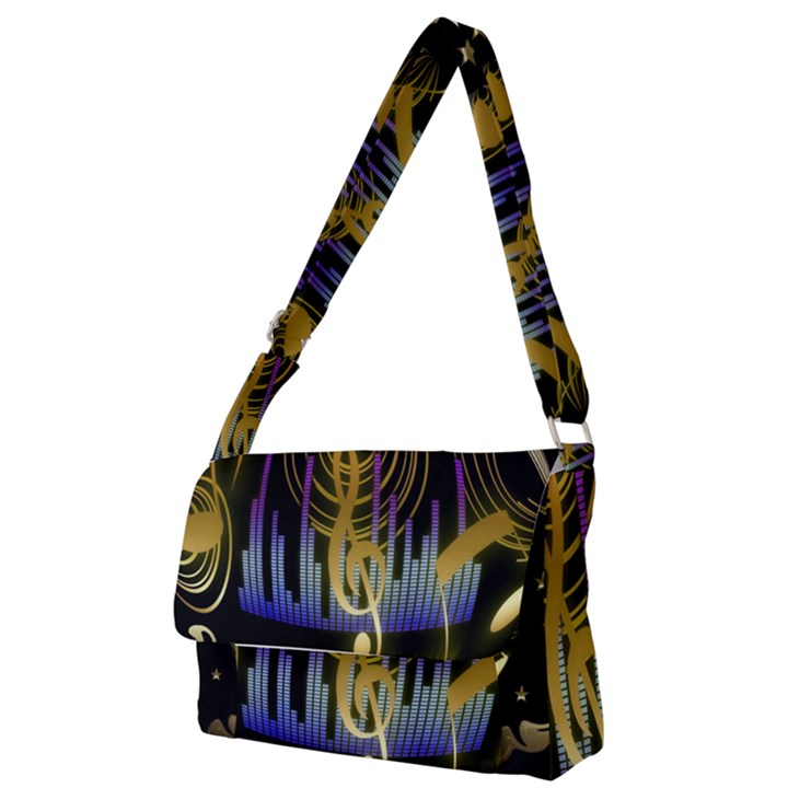 Background Level Clef Note Music Full Print Messenger Bag (S)