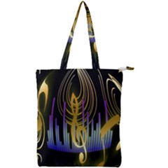 Background Level Clef Note Music Double Zip Up Tote Bag by HermanTelo