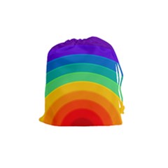 Rainbow Background Colorful Drawstring Pouch (medium) by HermanTelo