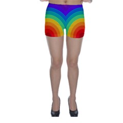 Rainbow Background Colorful Skinny Shorts