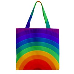 Rainbow Background Colorful Zipper Grocery Tote Bag