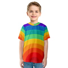 Rainbow Background Colorful Kids  Sport Mesh Tee