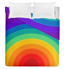 Rainbow Background Colorful Duvet Cover Double Side (queen Size)