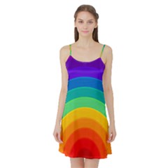 Rainbow Background Colorful Satin Night Slip