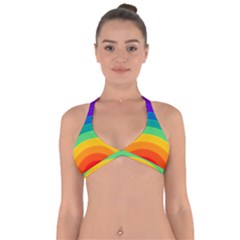 Rainbow Background Colorful Halter Neck Bikini Top