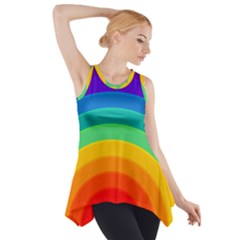 Rainbow Background Colorful Side Drop Tank Tunic