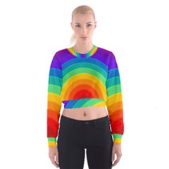 Rainbow Background Colorful Cropped Sweatshirt