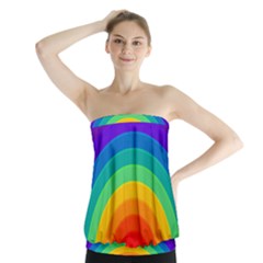 Rainbow Background Colorful Strapless Top