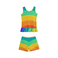 Rainbow Background Colorful Kids  Boyleg Swimsuit