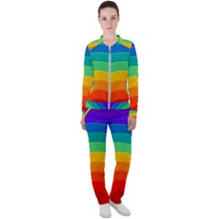 Rainbow Background Colorful Casual Jacket And Pants Set by HermanTelo