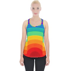 Rainbow Background Colorful Piece Up Tank Top