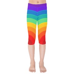 Rainbow Background Colorful Kids  Capri Leggings 