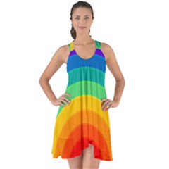 Rainbow Background Colorful Show Some Back Chiffon Dress