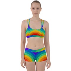 Rainbow Background Colorful Perfect Fit Gym Set by HermanTelo