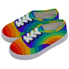 Rainbow Background Colorful Kids  Classic Low Top Sneakers