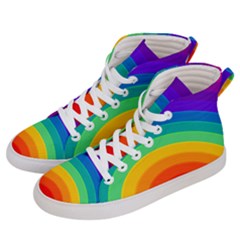 Rainbow Background Colorful Women s Hi-top Skate Sneakers