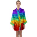 Rainbow Background Colorful Long Sleeve Satin Kimono View1