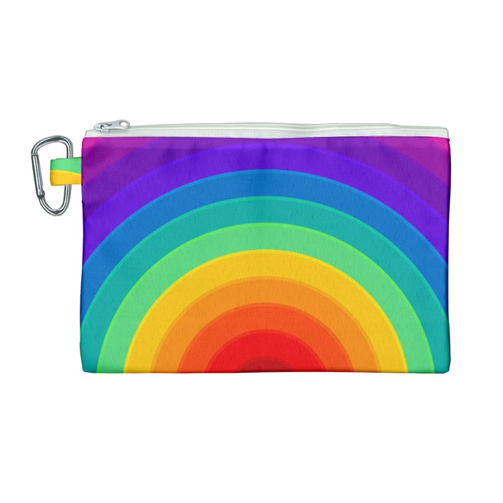 Rainbow Background Colorful Canvas Cosmetic Bag (Large)