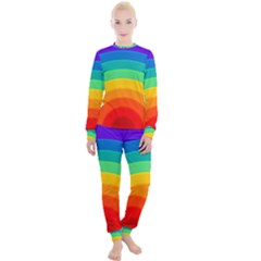 Rainbow Background Colorful Women s Lounge Set