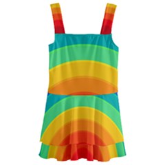 Rainbow Background Colorful Kids  Layered Skirt Swimsuit