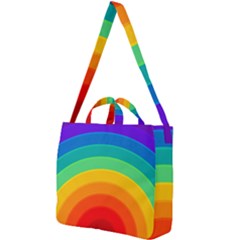 Rainbow Background Colorful Square Shoulder Tote Bag by HermanTelo