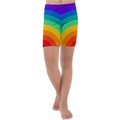 Rainbow Background Colorful Kids  Lightweight Velour Capri Yoga Leggings