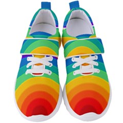 Rainbow Background Colorful Women s Velcro Strap Shoes