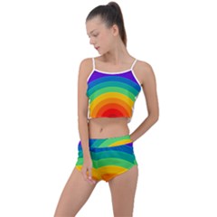 Rainbow Background Colorful Summer Cropped Co-ord Set