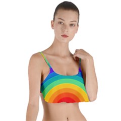 Rainbow Background Colorful Layered Top Bikini Top 