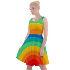 Rainbow Background Colorful Knee Length Skater Dress