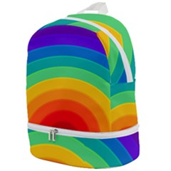 Rainbow Background Colorful Zip Bottom Backpack