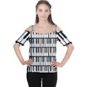 Piano Keys Cutout Shoulder Tee View1