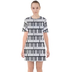 Piano Keys Sixties Short Sleeve Mini Dress by bloomingvinedesign