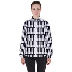 Piano Keys Women s High Neck Windbreaker by bloomingvinedesign